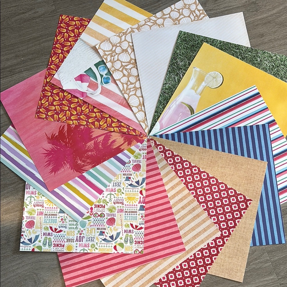 Colorful Summer Scrapbook Paper - Picture 1 of 2